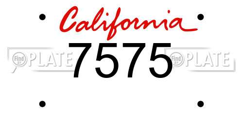 7575 California License Plate
