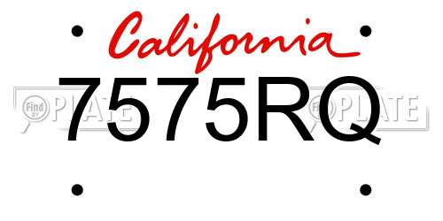 7575RQ California License Plate