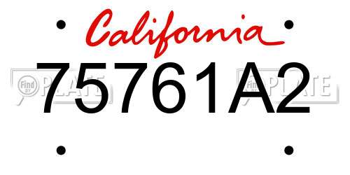 75761A2 California License Plate