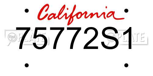 75772S1 California License Plate