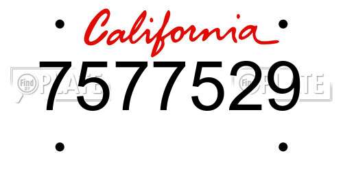 7577529 California License Plate