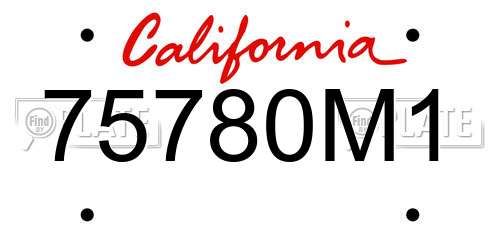 75780M1 California License Plate