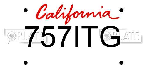 757ITG California License Plate