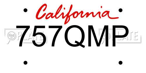 757QMP California License Plate