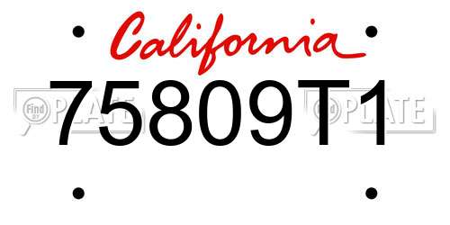 75809T1 California License Plate