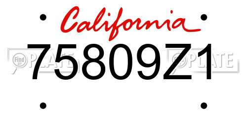 75809Z1 California License Plate