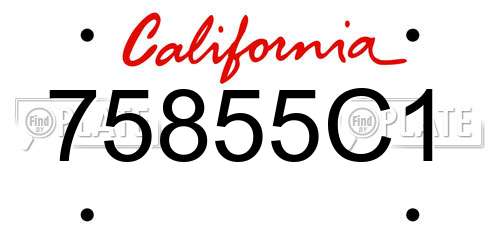 75855C1 California License Plate