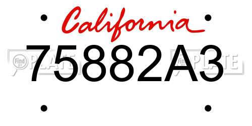 75882A3 California License Plate