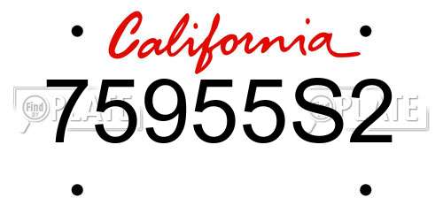 75955S2 California License Plate