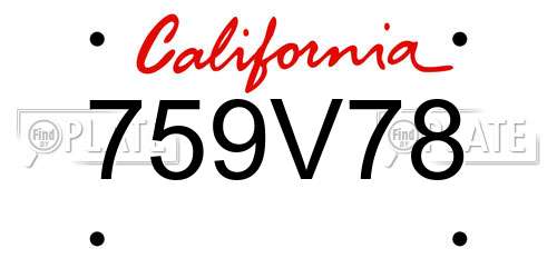 759V78 California License Plate