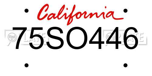 75SO446 California License Plate