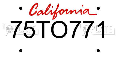75TO771 California License Plate