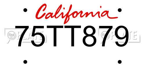 75TT879 California License Plate