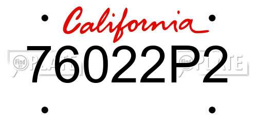 76022P2 California License Plate