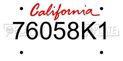76058K1 California License Plate