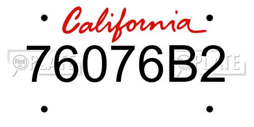 76076B2 California License Plate