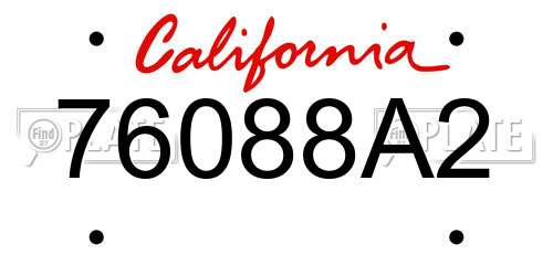 76088A2 California License Plate