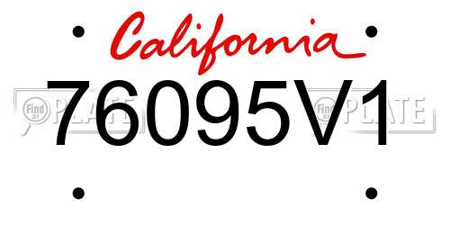 76095V1 California License Plate