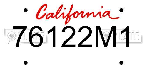 76122M1 California License Plate