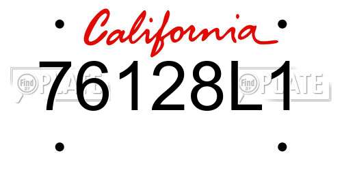 76128L1 California License Plate