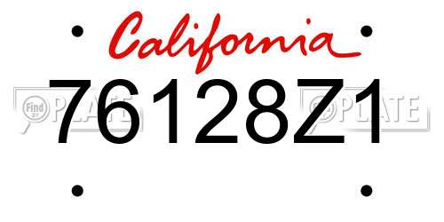 76128Z1 California License Plate