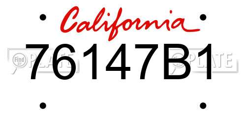 76147B1 California License Plate