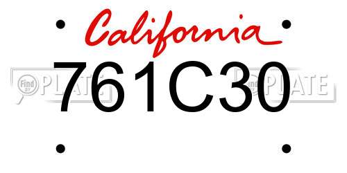 761C30 California License Plate