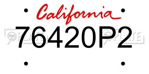 76420P2 California License Plate