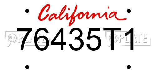 76435T1 California License Plate