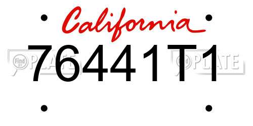 76441T1 California License Plate