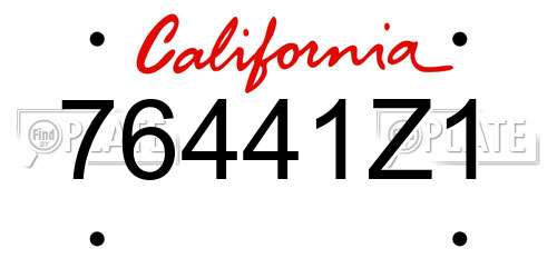 76441Z1 California License Plate
