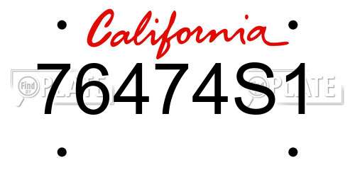 76474S1 California License Plate