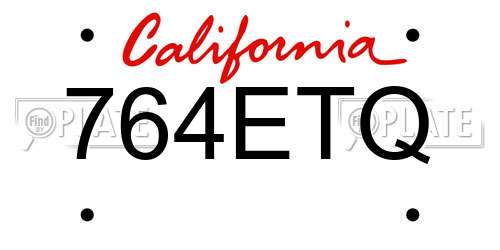 764ETQ California License Plate