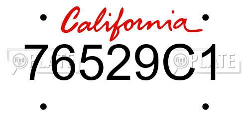 76529C1 California License Plate