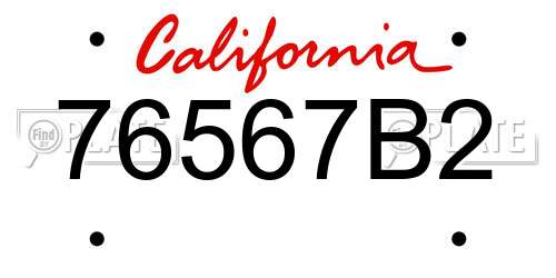 76567B2 California License Plate