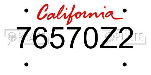 76570Z2 California License Plate