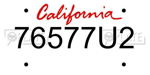 76577U2 California License Plate