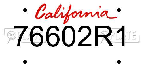 76602R1 California License Plate