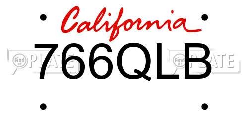 766QLB California License Plate