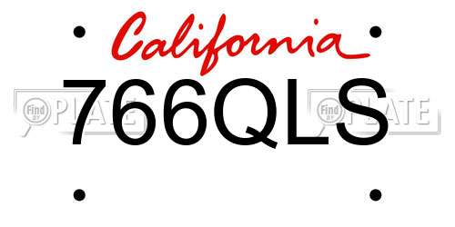 766QLS California License Plate