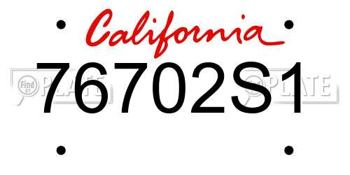 76702S1 California License Plate
