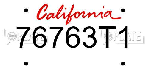76763T1 California License Plate