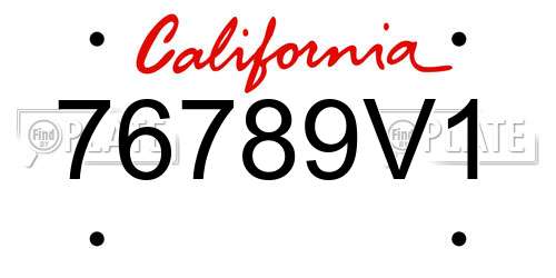 76789V1 California License Plate