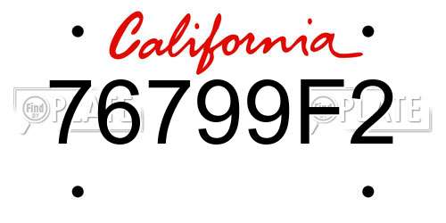 76799F2 California License Plate