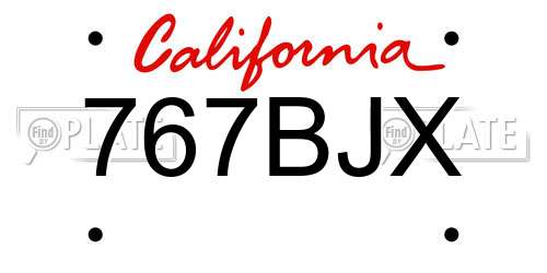 767BJX California License Plate