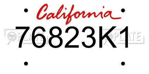 76823K1 California License Plate