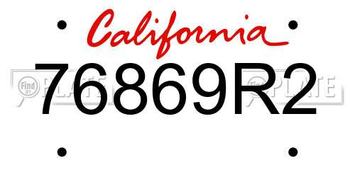 76869R2 California License Plate