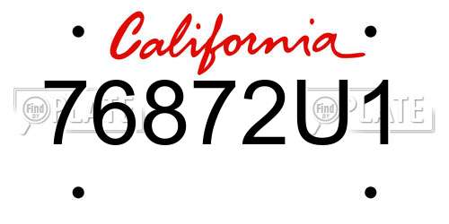 76872U1 California License Plate
