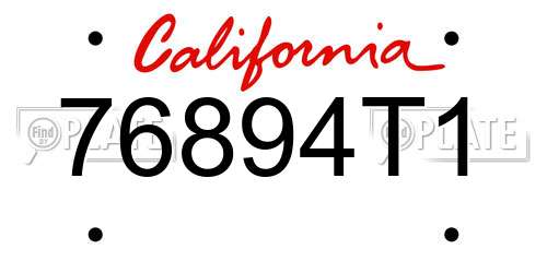76894T1 California License Plate