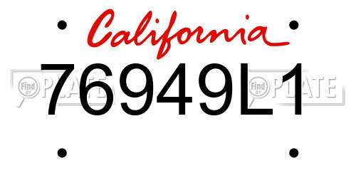 76949L1 California License Plate